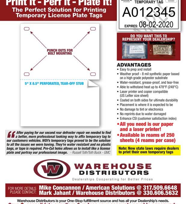 The Perfect Solution for Printing Temporary License Plate Tags