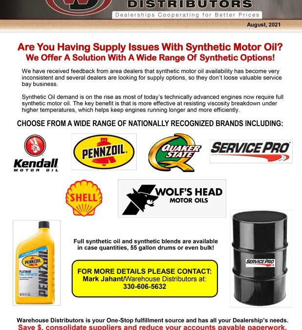 Are You Having Supply Issues With Synthetic Motor Oil?