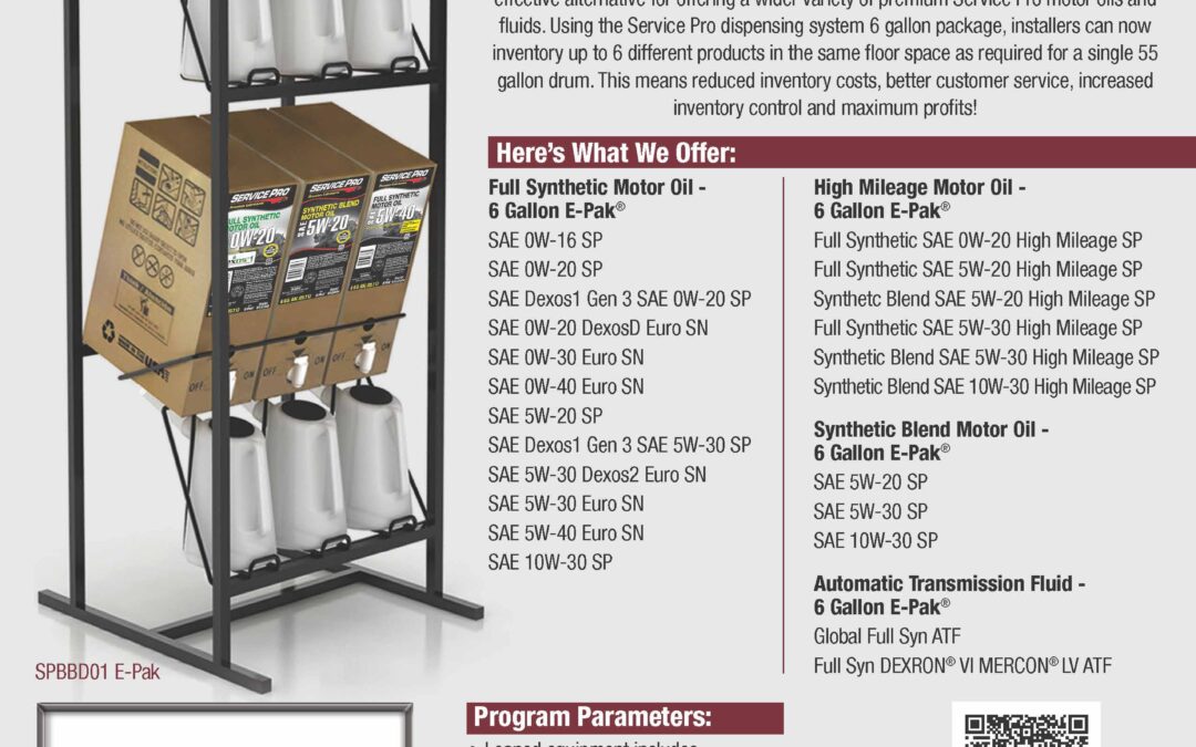 Service Pro® E-Pak® Lubricants Dispensing System Now Available!